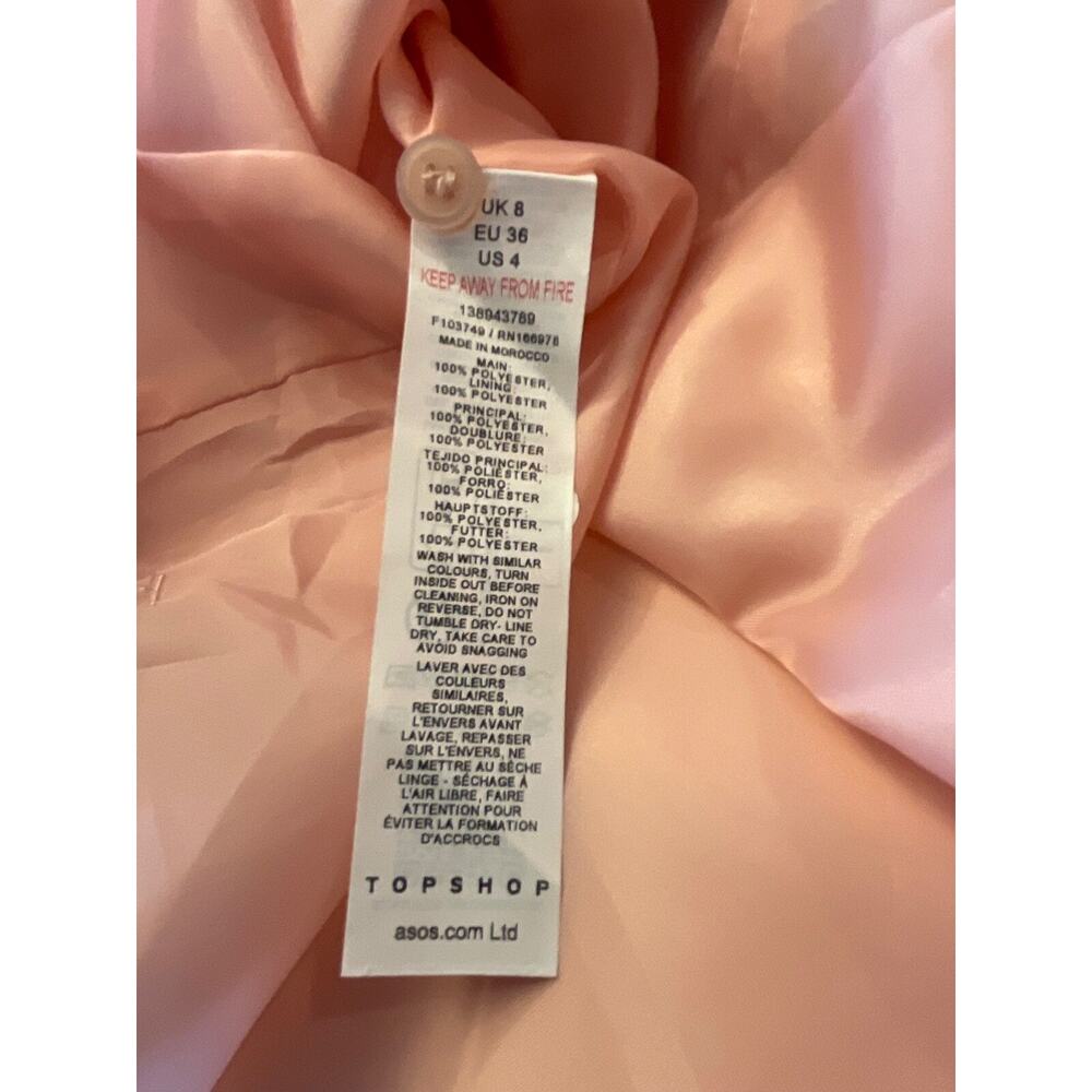 TOPSHOP PINK HALTER NECK WITH BACK BELTED DETAIL MINI DRESS SZ 4 MSRP $95 - Picture 7 of 8